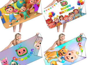 Cocomelon 3D Digital Printing Rectangular Towel Bath Towel Beach Towel Microfiber