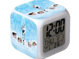 Frozen 7 Colors Change Digital Alarm LED Clock