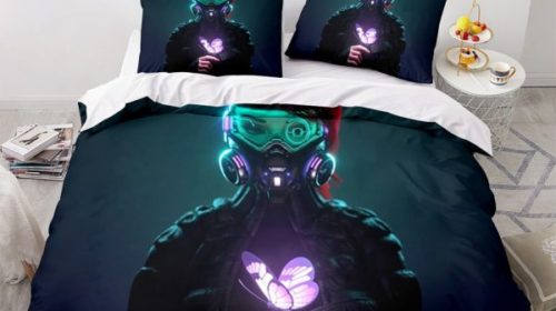 Cyberpunk 2077 Comfortable Bedding Three-Piece Soft and Breathable Duvet Cover