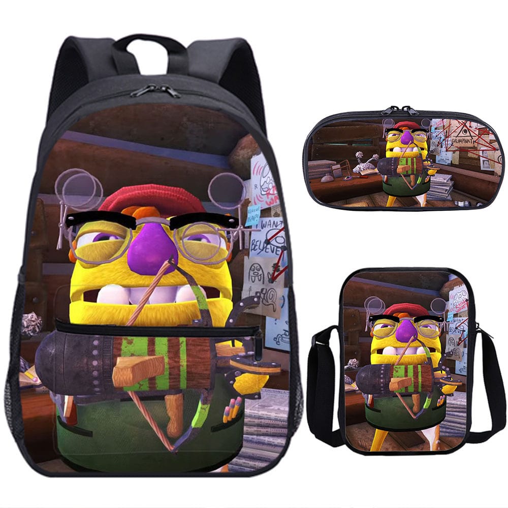 18 Inch Bugsnax Backpack School Bag+Messenger Bag+Pencil Bag - Baganime