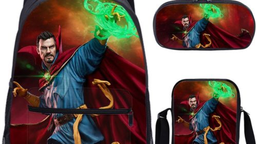 18 Inch Doctor Strange in the Multiverse of Madness Backpack School Bag+Messenger Bag+Pencil Bag