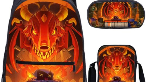 18 Inch Enter the Gungeon Backpack School Bag+Messenger Bag+Pencil Bag