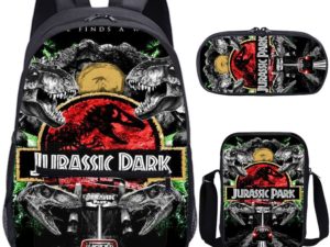 18 Inch Jurassic World Backpack School Bag+Messenger Bag+Pencil Bag
