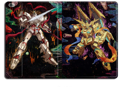 GUNDAM double sided Ipad Leather Case Advanced Pu Leather Protective Cover Automatic Wake Up and Sleep Magnetic Closure Multiple Angle Bracket