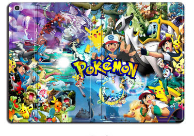 Pokemon double sided Ipad Leather Case Advanced Pu Leather Protective Cover Automatic Wake Up and Sleep Magnetic Closure Multiple Angle Bracket