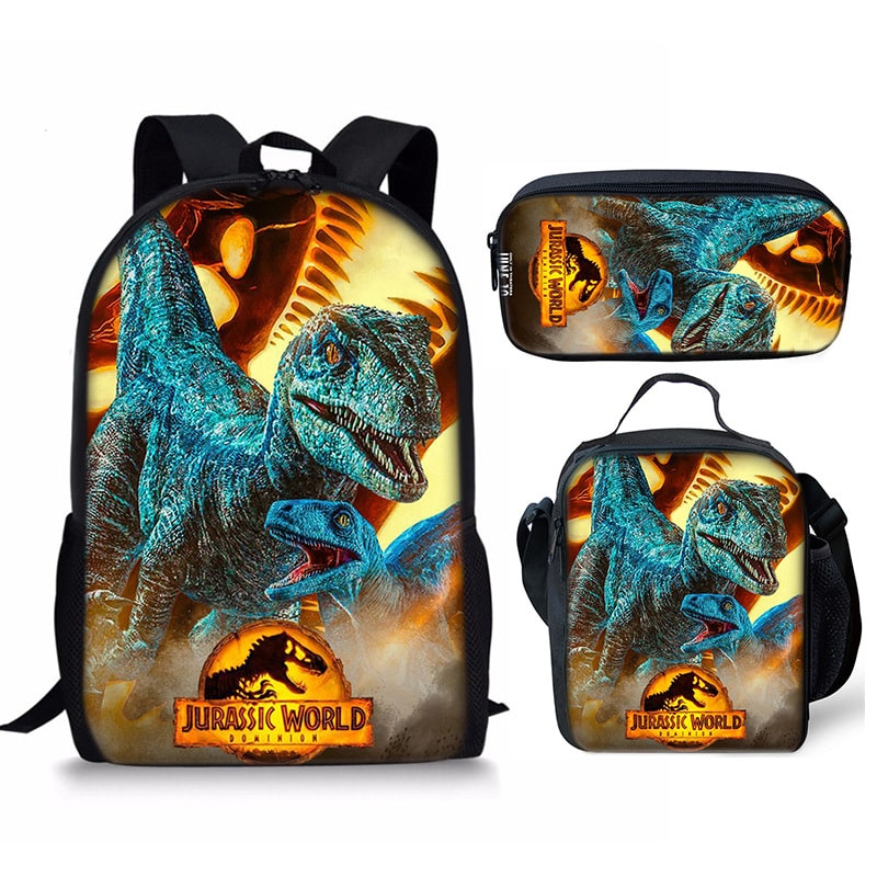 18 Inch Jurassic World Dominion Backpack School Bag+Lunch Bag+Pencil ...