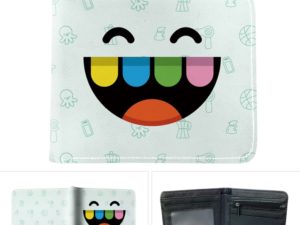 Bifold PU Leather Toca Life World Wallet Coin Pocket Credit Card Id Window Card Holder Gift