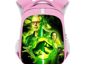 Jurassic World Dominion double-layer backpack personalized school bag Pink