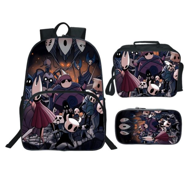 16 Inch Hollow Knight Backpack School Bag+Lunch Bag+Pencil Bag - Baganime