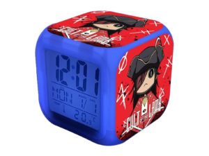 Cult of the Lamb Alarm Clock Led Light 7 Color Change Electronic Desk Watch Square Table