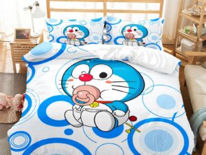 Doraemon Comfortable Bedding Three-Piece Soft and Breathable Duvet Cover