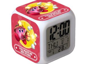 Kirby Alarm Clock Led Light 7 Color Change Electronic Desk Watch Square Table