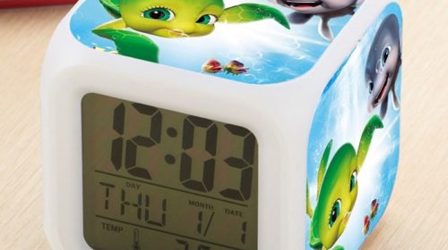 Sammy's avonturen Alarm Clock Led Light 7 Color Change Electronic Desk Watch Square Table