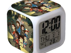 Stranger Things Alarm Clock Led Light 7 Color Change Electronic Desk Watch Square Table