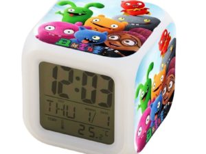 UglyDolls Alarm Clock Led Light 7 Color Change Electronic Desk Watch Square Table