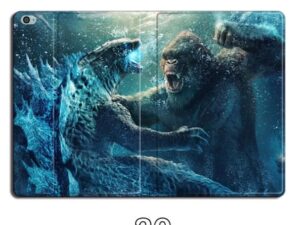 Godzilla vs Kong double sided Ipad Leather Case Advanced Pu Leather Protective Cover Automatic Wake Up and Sleep Magnetic Closure Multiple Angle Bracket