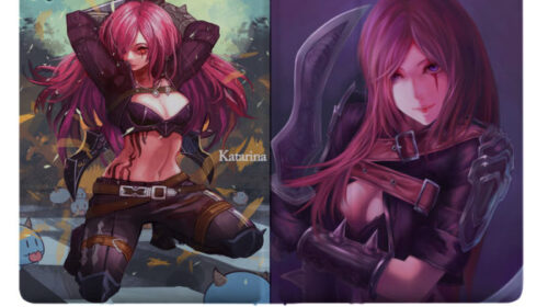 League of Legends catherina catherine Double sided Ipad case Gift