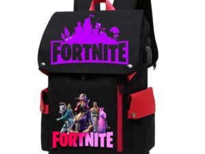 18 Inch Fortnite USB Backpack School Bag Yellow Black Red Blue Pink