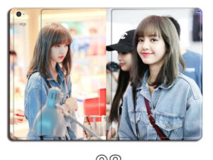Blackpink Lisa double sided Ipad Leather Case Advanced Pu Leather Protective Cover Automatic Wake Up and Sleep Magnetic Closure Multiple Angle Bracket