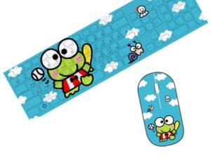 Keroppi Ultra-Slim Compact USB Wired Wireless Keyboard+ Mouse for Mac and PC