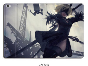 NieR Automata double sided Ipad Leather Case Advanced Pu Leather Protective Cover Automatic Wake Up and Sleep Magnetic Closure Multiple Angle Bracket