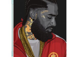 Nipsey Hussle Ipad Leather Case Advanced Pu Leather Protective Cover Automatic Wake Up and Sleep Magnetic Closure Multiple Angle Bracket