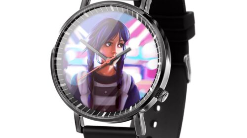 Wednesday Addams Pin buckle PVC strap quartz wrist watch