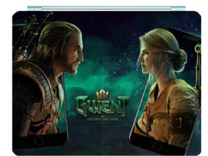 Gwent The Witcher Card Game Ipad Leather Case Advanced Pu Leather Protective Cover Automatic Wake Up and Sleep Magnetic Closure Multiple Angle Bracket