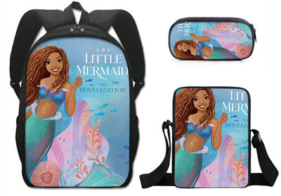 16 Inch The Little Mermaid Backpack School Bag+Messenger Bag+Pencil Bag