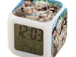 Dr.STONE 7 Colors Change Digital Alarm LED Clock