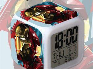 Iron Man 7 Colors Change Digital Alarm LED Clock