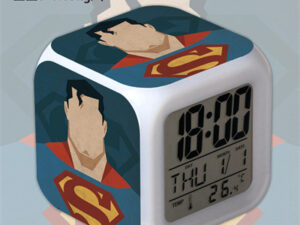 Superman 7 Colors Change Digital Alarm LED Clock