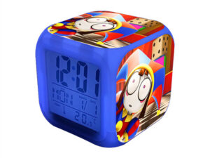 The Amazing Digital Circus Alarm Clock Led Light 7 Color Change Electronic Desk Watch Square Table