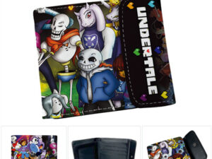Undertale buckle PU leather short wallet folded in half