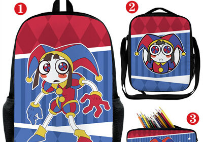 18 Inch The Amazing Digital Circus Backpack School Bag+Lunch Bag+Pencil Bag
