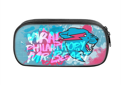 Mr Beast Lightning Cat Pen Case Student’s Large Capacity Pencil Bag