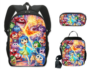 16 Inch Inside Out 2 Backpack School Bag+Lunch Bag+Pencil Bag