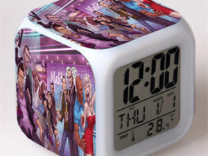 GTA Alarm Clock Led Light 7 Color Change Electronic Desk Watch Square Table