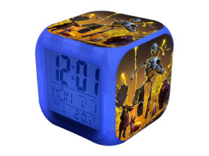 The Wild Robot Alarm Clock Led Light 7 Color Change Electronic Desk Watch Square Table